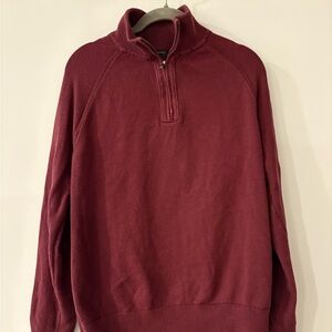 Banana Republic Men's Maroon Zip-Up Sweater